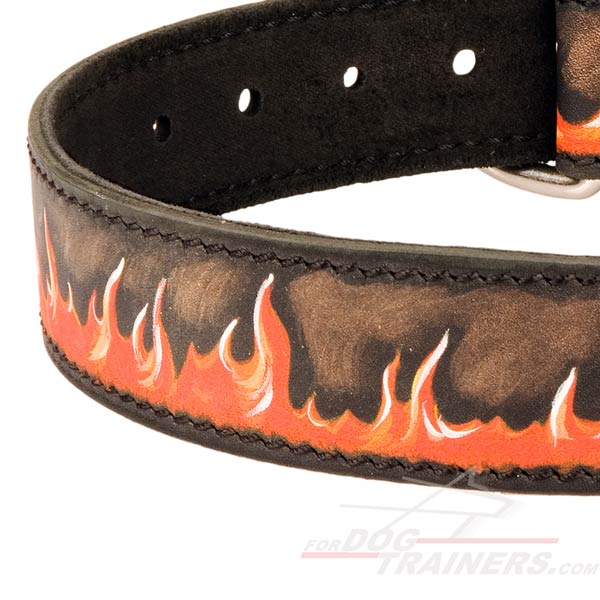 Exquisite Pattern on Leather Cane Corso Collar