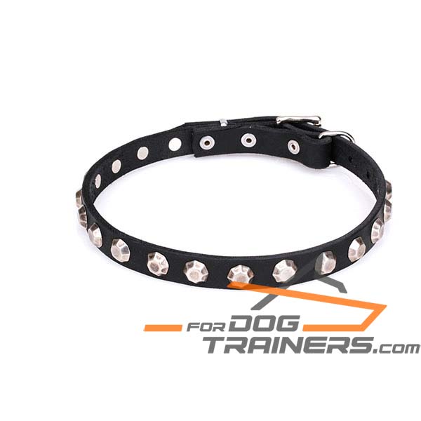 Adjustable leather dog collar