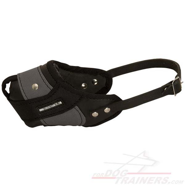 Excellent Dog Leather&Nylon Muzzle