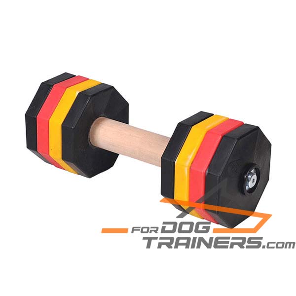 Hardwood dog dumbbell