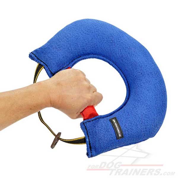 Dog bite tug with sturdy handles