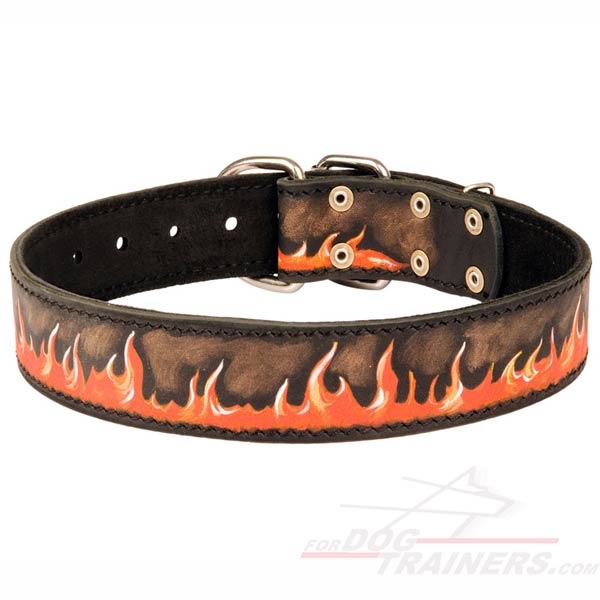 Flamy Leather Cane Corso Collar for Walking